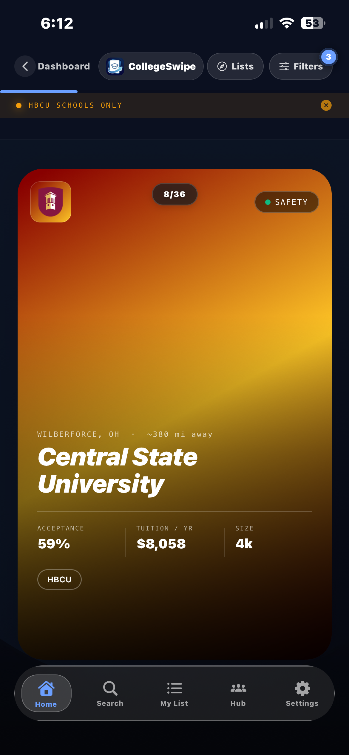 CollegeSwipe App